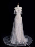 Niulatu Mermaid Off The Shoulder Long White Tulle Wedding Dresses HZ1110
