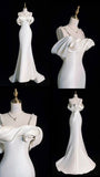 Niulatu Mermaid Straps Sleeveless Long Satin Wedding Dresses HZ1110