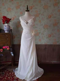 Niulatu Mermaid Straps White Long Wedding Dresses HZ1110