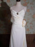 Niulatu Mermaid Straps White Long Wedding Dresses HZ1110