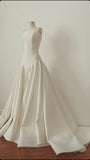 Niulatu Ball Gown Strapless Sleeveless Long Satin Wedding Dresses HZ1110