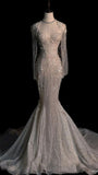 Niulatu Mermaid Strapless White Long Sequin Wedding Dresses HZ1110