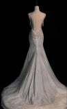 Niulatu Mermaid Straps Long Sequin Backless Wedding Dresses HZ1110