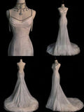 Niulatu Mermaid Straps Long Sequin Backless Wedding Dresses HZ1110