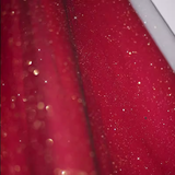 Niulatu A line Off The Shoulder Short Sleeves Burgundy Tulle Long Prom Dress HZ1110
