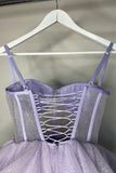 Niulatu Spaghetti Straps Sparkly A-Line Mini Homecoming Dress HZ1110