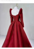 Niulatu Mermaid Long Sleeves Red Long Prom Dresses HZ1110