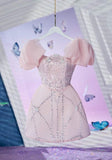 Niulatu A Line Tulle Short Birthday Outfits Pink Homecoming Dress HZ1110
