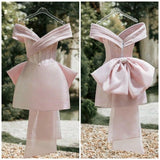 Niulatu A line V Neckline Satin Short Birthday Outfits Pink Homecoming Dress HZ1110