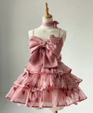 Niulatu A line Straps Tulle Short Birthday Outfits Pink Homecoming Dress HZ1110