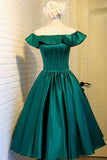 Niulatu A line Off The Shoulder Green Birthday Outfits Homecoming Dress HZ1110