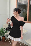 Niulatu A line Off The Shoulder Black Birthday Outfits Homecoming Dress HZ1110