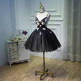 Niulatu A line Straps Black Birthday Outfits Tulle Homecoming Dress HZ1110