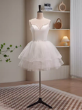 Niulatu Ball Gown Straps White Tulle Birthday Outfits Homecoming Dress HZ1110