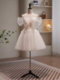Niulatu Ball Gown Off The Shoulder White Tulle Birthday Outfits Homecoming Dress HZ1110