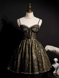 Niulatu Ball Gown Spaghetti Straps Black Tulle Birthday Outfit Homecoming Dress HZ1110