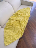 Niulatu A Line Square Neckline Lace Yellow Long Prom Dresses HZ1110