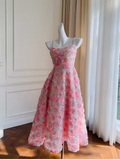 Niulatu A line Spaghetti Straps Flowers Lace Birthday Outfit Homecoming Dresses HZ1110