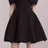 Niulatu A line Spaghetti Straps Black Satin Birthday Outfit Homecoming Dresses HZ1110