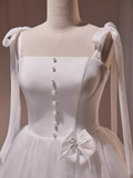 Niulatu Line Straps White Tulle Homecoming Dress 18th Birthday Outfits HZ1110