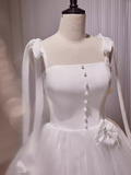 Niulatu Line Straps White Tulle Homecoming Dress 18th Birthday Outfits HZ1110