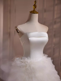 Niulatu Gown Strapless White Satin Homecoming Dress 18th Birthday Outfits HZ1110