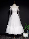 Niulatu A line Straps White Tulle Homecoming Dress 18th Birthday Outfits HZ1110
