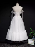 Niulatu A line Straps White Tulle Homecoming Dress 18th Birthday Outfits HZ1110