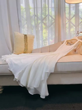 Niulatu A line Straps Chiffon White Prom Dress HZ1110