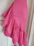 Niulatu Sheath Spaghetti Straps Hot Pink Satin Dinner Party Dresses Birthday Outfits SD394