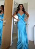 Niulatu Backless Mermaid Satin Long Evening Prom Dress HZ0113
