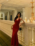 Sexy Mermaid Halter Red Sequin Sleeveless Prom Dresses Party Dress Summer Birthday Outfits 20th Birthday Dresses HZ1214