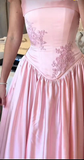 Niulatu Elegant A-Line Spaghetti Strap Satin Long Evening Dress Prom Dress HZ1007