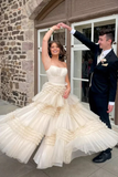 Niulatu A-Line Spaghetti Straps Ruffles Formal Evening Dresses Long Prom Dress HZ1007