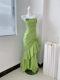 Niulatu Sheath Sweetheart Sleeveless Satin Burgundy Long Prom Dresses SD2399