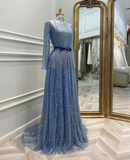 Niulatu A-line Long Sleeves Evening Dress Glam Dress HZ1007