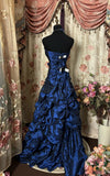 Niulatu Style Ball Gown Sweetheart Prom Dresses Long Evening Gown Navy Blue Formal Party Dress SD1296