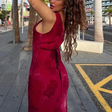 Niulatu Deep V Neck Print Floral Evening Dress Prom Gown HZ1007