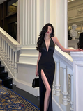 Sexy Mermaid Black Halter Backless 21st Birthday Dress Party Gown Birthday Outfits Birthday Dress Ideas For Women HZ1214