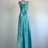 Niulatu V Neck Satin Sequin Formal Prom Dress Backless Evening Dress HZ1007