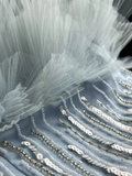 Niulatu Blue Tulle Sequins Beaded ALine Prom Dress Evening Dress HZ1007