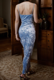 Niulatu Blue velvet Prom Dress Spaghetti Straps Evening Dress HZ1007