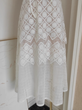 Niulatu A line Short Sleeves White Lace Party Dress Holiday Birthday Dresses For Women SD365