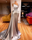 Niulatu One Shoulder Slit Mermaid Evening Dress with Sweep Train HZ1007