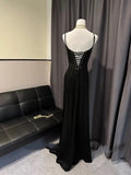 Niulatu A line Spaghetti Straps Pink Satin Long Party Dresses Prom Dresses SD2705