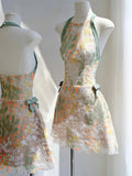 Pretty A Line Halter Green Lace Short Mini Formal 8th Grade Homecoming Dresses Summer Middle School Hoco Dress Homecoming Outfits HZ1214