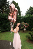 Elegant A line Spaghetti Straps Pink Satin Prom Dresses Party Dress Summer 20th Birthday Outfits 18th Birthday Dresses HZ1214
