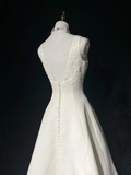 Vintage Bridal Gown 1960s Ball Gown Sweetheart Neck Sleeveless Satin Beads Long White Wedding Dresses Elegant Bridal Gowns HZ1214