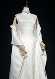 Vintage Bridal Gown 1960s Ball Gown Sweetheart Neck Sleeveless Satin Beads Long White Wedding Dresses Elegant Bridal Gowns HZ1214