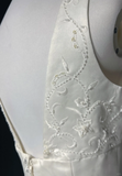 Vintage Bridal Gown 1960s Ball Gown Sweetheart Neck Sleeveless Satin Beads Long White Wedding Dresses Elegant Bridal Gowns HZ1214